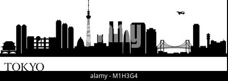 Silhouette de la ville de Tokyo. Vector illustration skyline Illustration de Vecteur