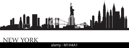 New York city skyline silhouette arrière-plan. Vector illustration Illustration de Vecteur