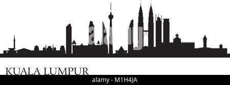 Le centre-ville de Kuala Lumpur. Silhouette Vector illustration Illustration de Vecteur