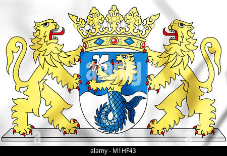 Blason de la province de Flevoland, Pays-Bas. 3D Illustration. Banque D'Images