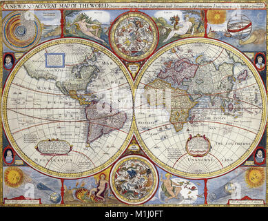 JOHN SPEED (1551/2 - 1629) English cartographe. À partir d'un plan Word 1627 'atlas Perspective de la plus célèbre des parties du monde" publié par George Humble Banque D'Images