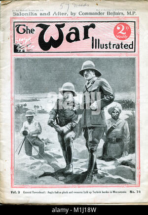 La couverture du magazine 'la guerre illustré', n° 74, Jan, 1916, 'le général Townshend : Anglo-Indien pluck et des ressources jusqu'en Mésopotamie des hordes turques Banque D'Images