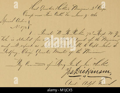 Un garçon dans Chautauqua '61 et par la suite ; mémoires de David B. Parker, sous-lieutenant, soixante-deuxième New York, surintendant des mails détaillés de l'armée du Potomac, United States (14762363622) Banque D'Images