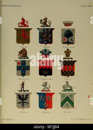 Nord heraldica - une compilation des armoiries, emblèmes et devises de familles américaines de premier plan se sont installés dans ce pays avant 1800 (1887) (14558961399) Banque D'Images