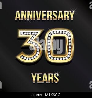30 ans carte anniversaire Design. Conception vectorielle Illustration de Vecteur