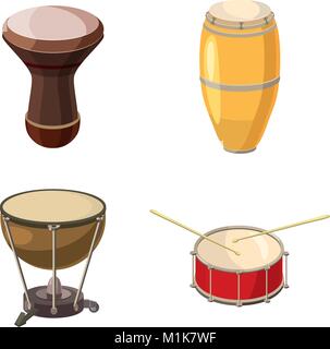 Batterie icon set, cartoon style Illustration de Vecteur