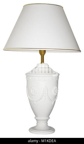 Lampe de table Vintage with clipping path isolé sur fond blanc Banque D'Images