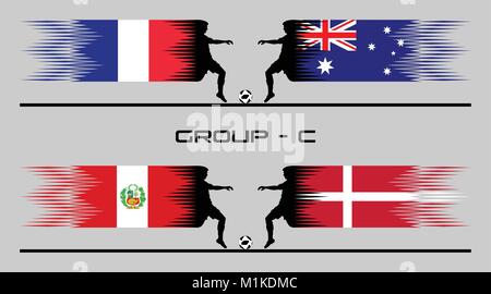 Des matches de football de phase Groupe - C. Le texte types n'converti en contours et n'avez pas besoin de police. Illustration de Vecteur