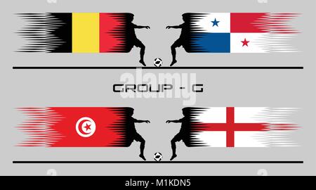 Des matches de football de phase Groupe - G. Les types de texte n'converti en contours et n'avez pas besoin de police. Illustration de Vecteur
