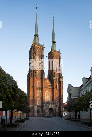 Wroclaw Breslau, Dom, Johannes der Täufer Kathedrale St., Blick von Westen Banque D'Images