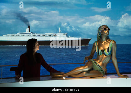 Londres, Royaume-Uni. Jan 31, 2018. Expositions du Paquebot : la vitesse et le style exposition au Victoria and Albert Museum de Londres. Date de la photo : le mercredi, 31 janvier 2018. Credit : Roger Garfield/Alamy Live News Banque D'Images