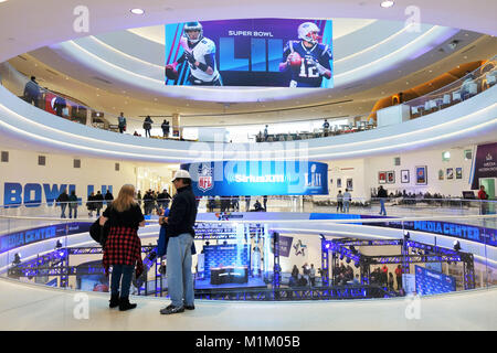 Minneapolis, Minnesota, USA. 31 janvier, 2018. Sirius XM Radio mis en place à la galerie marchande Mall of America de Minneapolis, pour le Super Bowl 2018 Couverture. Auteur : Gina Kelly/Alamy Live News Banque D'Images