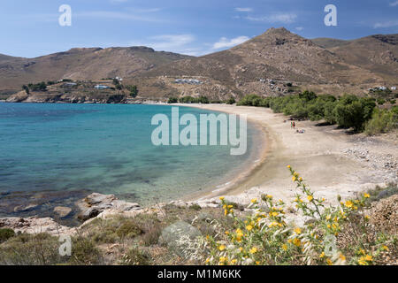 Vue sur Ganema Beach sur la côte sud de l'île, Serifos, Cyclades, Mer Égée, îles grecques, Grèce, Europe Banque D'Images