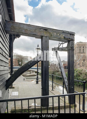 La dernière bande de roulement de grue de roue en Grande-Bretagne à Guildford. Banque D'Images