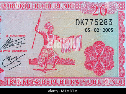 Burundi 20 Francs vingt billets de banque Banque D'Images