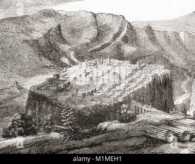 Vue de Constantine, Algérie, Afrique du Nord au début du 19e siècle. De Ward et verrouiller l'illustre l'histoire du monde, publié c.1882. Banque D'Images