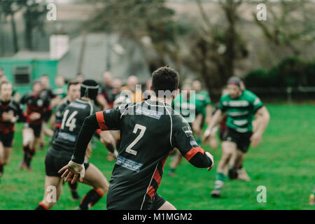 Penryn vs RFC RFC Hayle au Memorial Stadium, Penryn, Cornwall, UK, 27 Janvier 2018 Banque D'Images