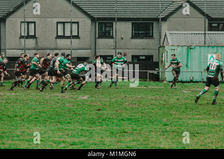 Penryn vs RFC RFC Hayle au Memorial Stadium, Penryn, Cornwall, UK, 27 Janvier 2018 Banque D'Images