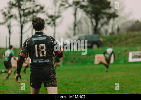 Penryn vs RFC RFC Hayle au Memorial Stadium, Penryn, Cornwall, UK, 27 Janvier 2018 Banque D'Images