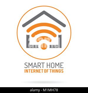 Smart Home et Logo Internet des Objets Illustration de Vecteur