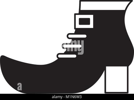 Chaussure noir accessoire de démarrage de leprechaun Illustration de Vecteur