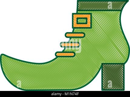 Green shoe boot accessoire de leprechaun Illustration de Vecteur