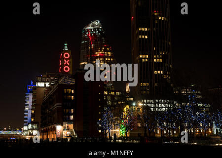 OXO Tower Londres dans la nuit Banque D'Images