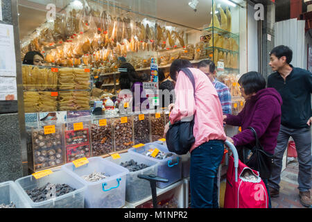 Hong Kong en vente de fruits de mer séchés Banque D'Images