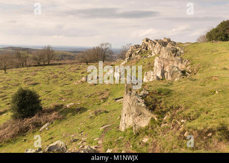 L'image d'un coteau rocheux situé à Beacon Hill Country Park, Leicestershire, Angleterre, Royaume-Uni. Banque D'Images