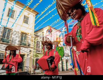 Sao Joao décorations Festival dans le Pelourinho, Vieille Ville, Salvador, État de Bahia, Brésil, Amérique du Sud Banque D'Images