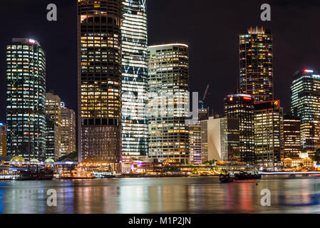 Après la tombée de la ville de Brisbane, Brisbane, Queensland, Australie, Pacifique Banque D'Images
