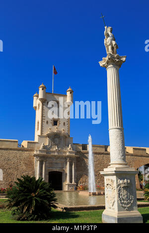 Las Puertas de Tierra, Constitution Plaza, Cadix, Andalousie, Espagne, Europe Banque D'Images