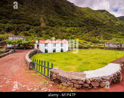 L'architecture typique, l'île de Sao Jorge, Açores, Portugal, Europe Banque D'Images