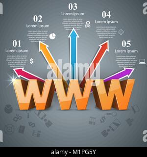 L'icône Internet 3d abstrait. Illustration de Vecteur