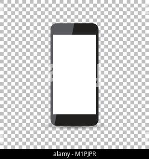 L'icône noir smartphone réaliste avec des écran vide. Simple moderne télévision téléphone. Vector illustration. Illustration de Vecteur