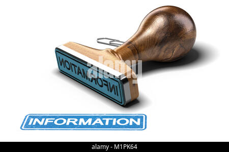 3D illustration des timbres en caoutchouc sur fond blanc avec le texte d'information. Banque D'Images