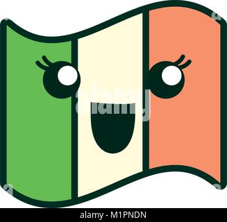 L Icone Du Drapeau Irlande Kawaii Image Vectorielle Stock Alamy