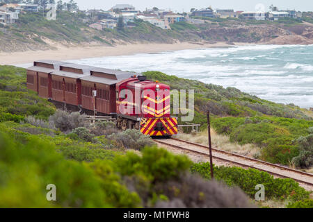 Le train Diesel 507 Remplacement du train entre Goolwa et Victor Harbor, dans le sud de l'Australie le 31 décembre 2018 Banque D'Images