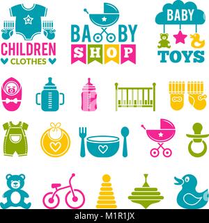 Ensemble d'icônes enfants Illustration de Vecteur