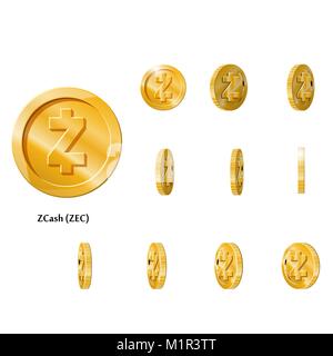 Faire pivoter les images zcash d'or Illustration de Vecteur