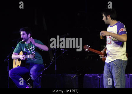 Estopa, les frères José Manuel Muñoz et David Muñoz en concert Banque D'Images