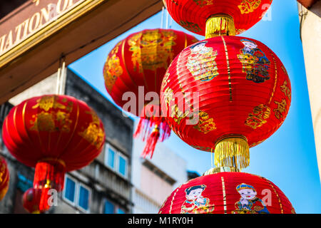 Thaïlande Bangkok - 29 janvier 2018 : Nouvel an chinois lanterne dans temple chinois traditionnel chinois nouveau fête décorations du temple Banque D'Images