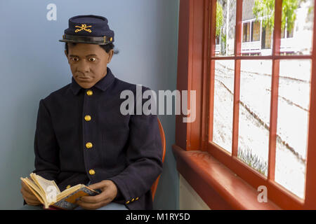 Fort Davis, Texas - une exposition dans le centre de visiteurs à Fort Davis National Historic Site illustre l 'Afro-américains qui étaient des soldats Buffalo Banque D'Images