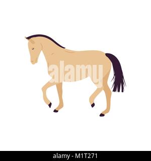 Cartoon vector illustration de chevaux. Poney style plat. Illustration de Vecteur