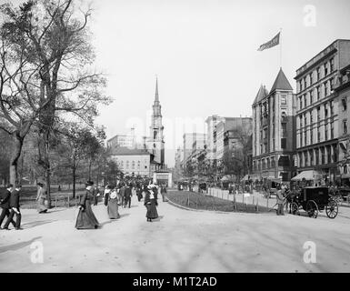 Mall, Tremont Street, Boston, Massachusetts, USA, Detroit Publishing Company, 1904 Banque D'Images