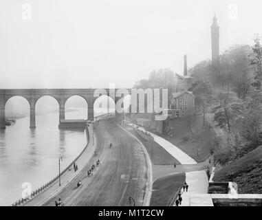 Le Speedway à au sud de haut pont, New York City, New York, USA, Detroit Publishing Company, 1905 Banque D'Images