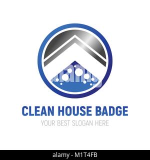 Nettoyer la maison Symbole Insigne Logo Design graphique de vecteur Illustration de Vecteur
