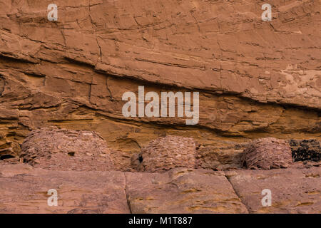 Détail des bâtiments à grande ruine, un village Pueblo ancestrales au sein du site Salt Creek Canyon dans les aiguilles District de Canyonlands National Park, Utah, Banque D'Images