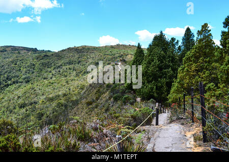 Cortés, COLOMBIE - le 24 janvier 2014 : vue sur les montagnes au parc naturel de Guatavita. Banque D'Images