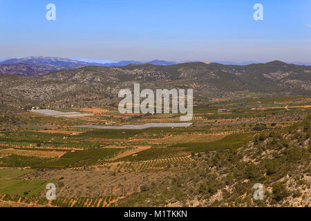 Vue sur la vallée de l'ermitage de Sainte Lucie et Saint Benet Alcossebre Espagne Banque D'Images